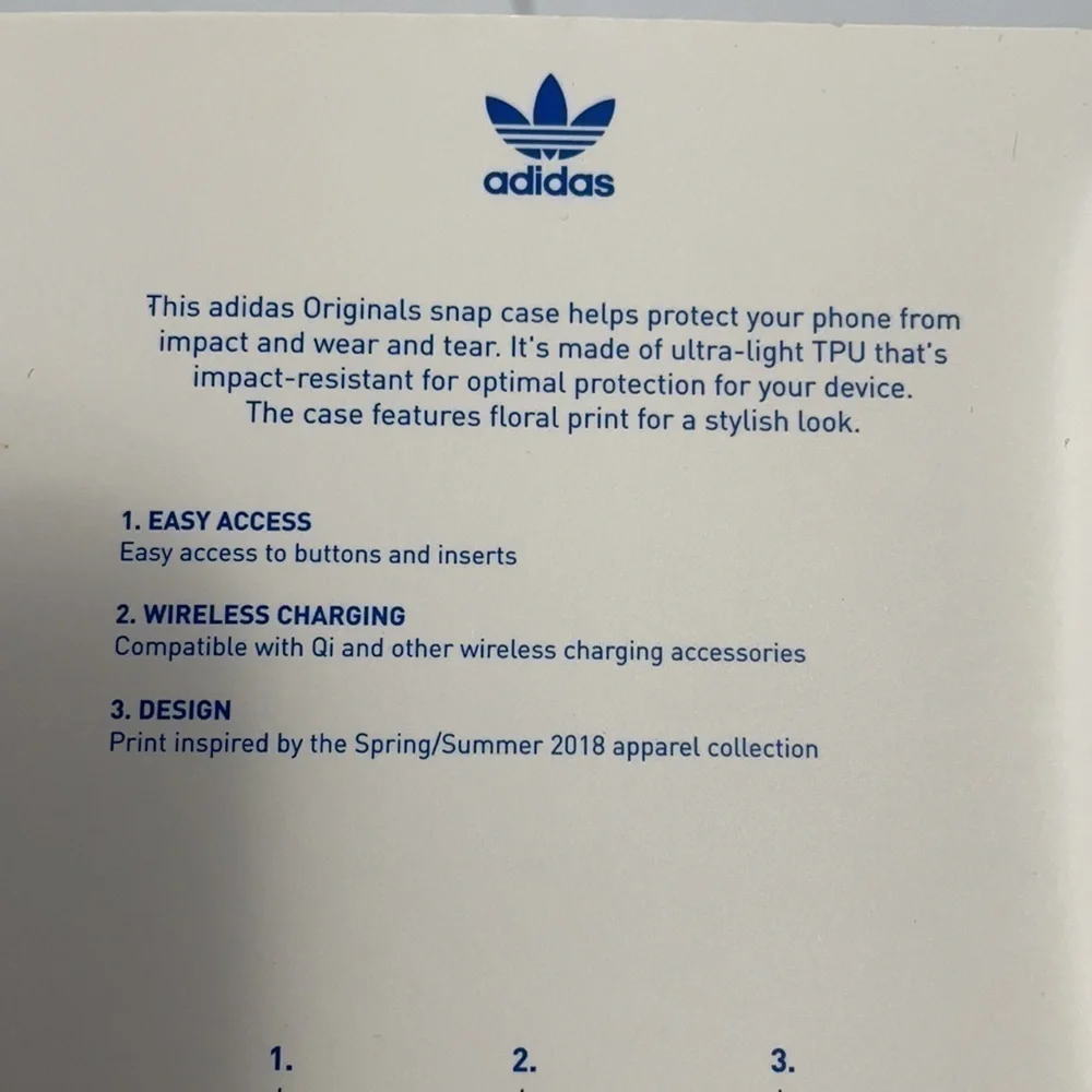 ADIDAS Tropical Blue Floral iPhone X Hard Case